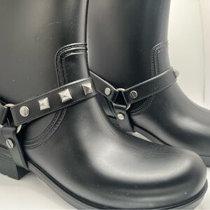 Dirty Laundry Black Studded Harness Ankle Boots